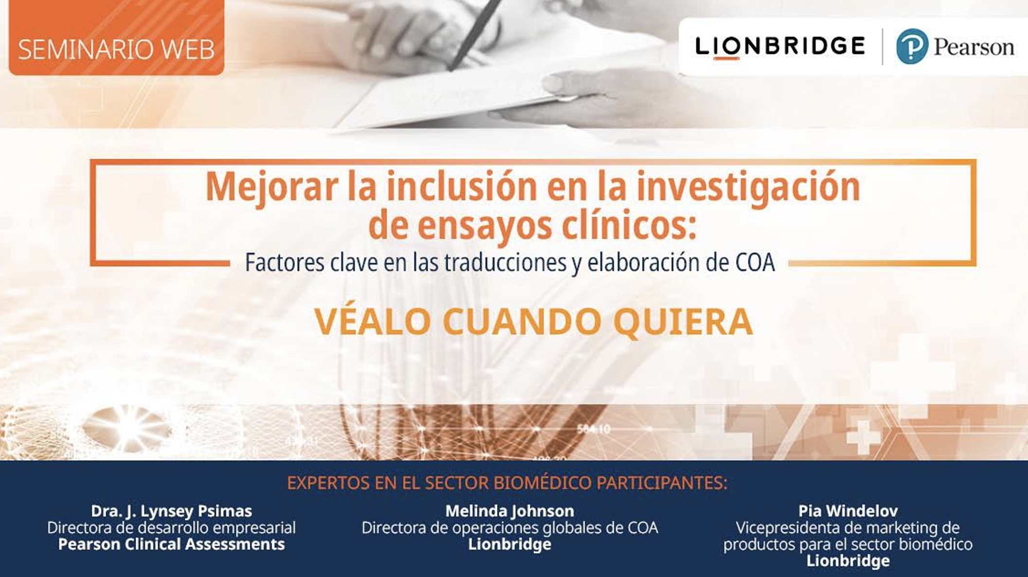 Portada de la presentación "Mejorar la inclusividad en la investigación de ensayos clínicos"