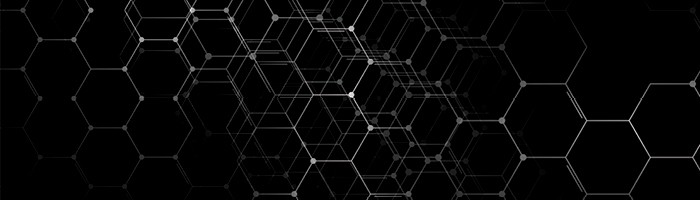 Hexagons on a black background