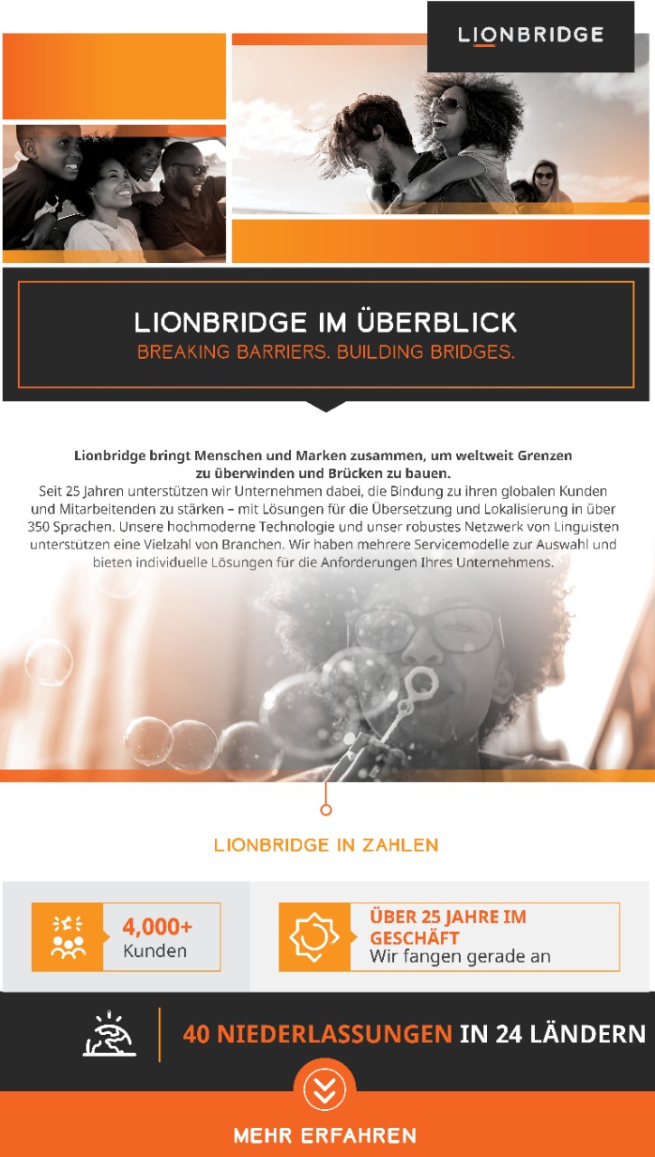 Lionbridge overview infographic - German