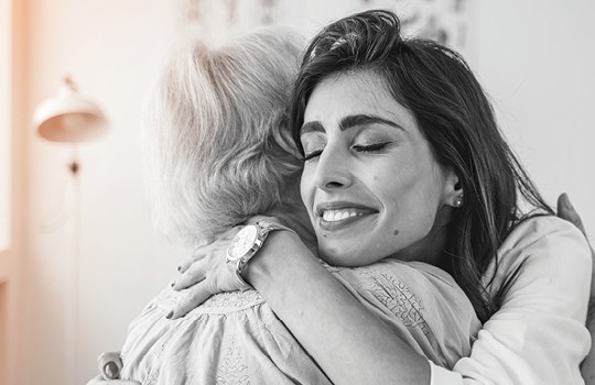 Sponsor embracing a patient