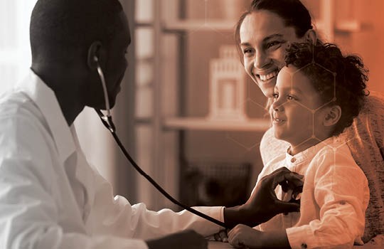 Parent and child at medical visit