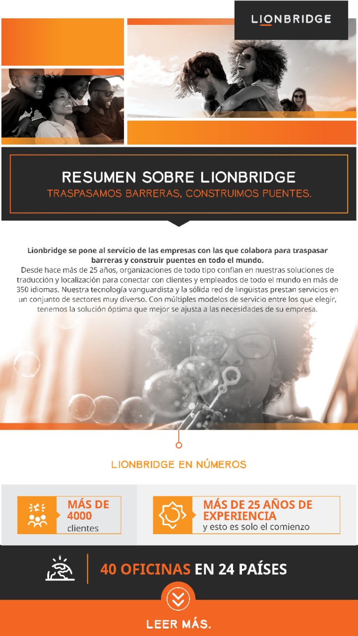 Lionbridge overview infographic - Spanish
