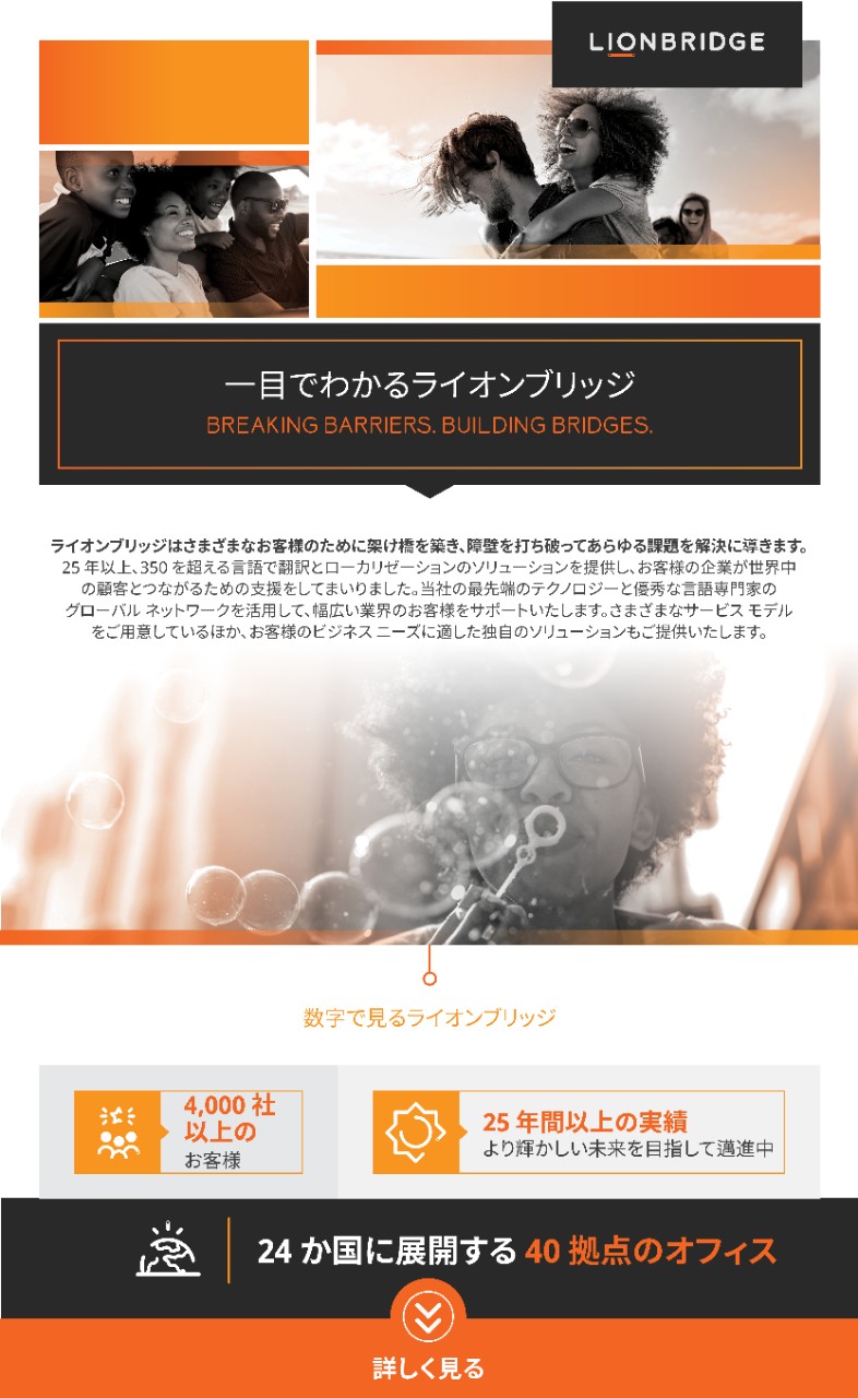 Lionbridge overview infographic - Japanese